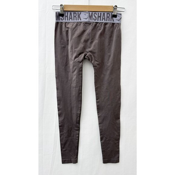 Gymshark High-Waisted Seamless Pull-On Stretch Skinny Leggings Gray Womens XS - Picture 2 of 11